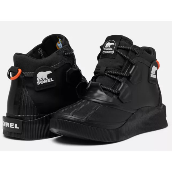 NEW SOREL Out N About IV Splashy Size W7.5 Black/Sea Salt - Picture 2 of 6